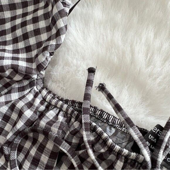 Bershka Gingham Cropped Top Black - Picture 6 of 15